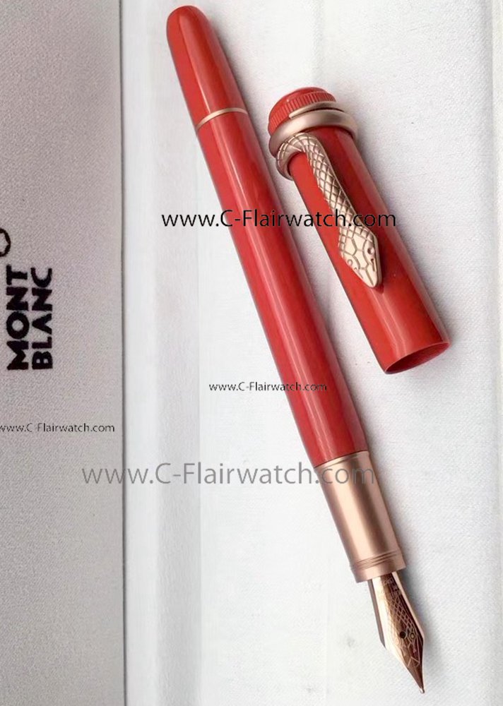 Mont Blanc Rouge et Noir Red Resin Fountain Pen / Best Gifts